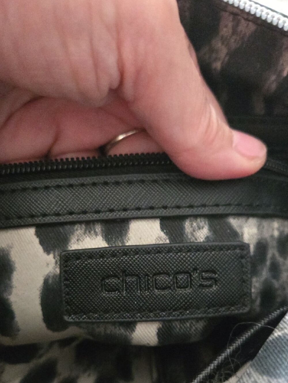 Black Womens Chicos Crossbody Bag with Multiple Zippers - Picture 4 of 5